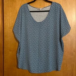Ann Taylor LOFT Mixed fabric tee